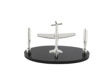 Siyah Gümüş Uçak Dek Kalem Standı 20x10x11cm