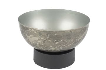 Gümüş Siyah Dekor Kase 16x25cm