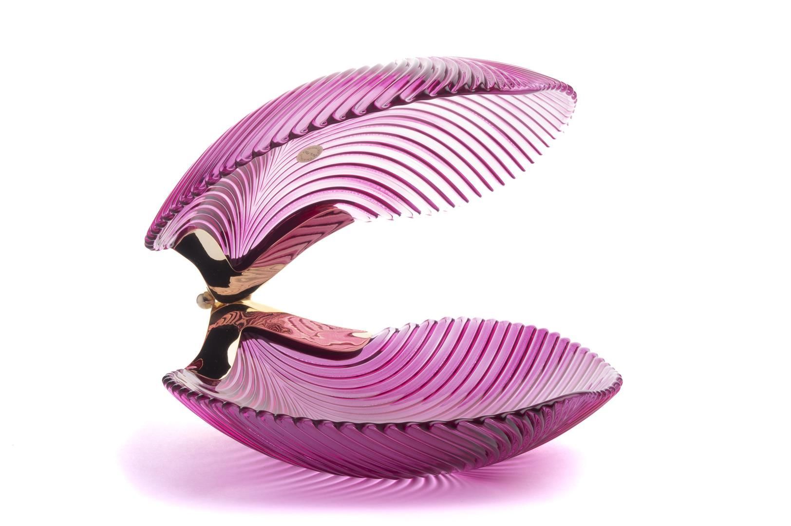 Magenta Gold Cam Deniz Kabuğu Obje  29x25x22cm