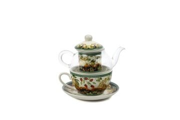 Capri Flora Tek Kişilik Demlik Fincan Seti