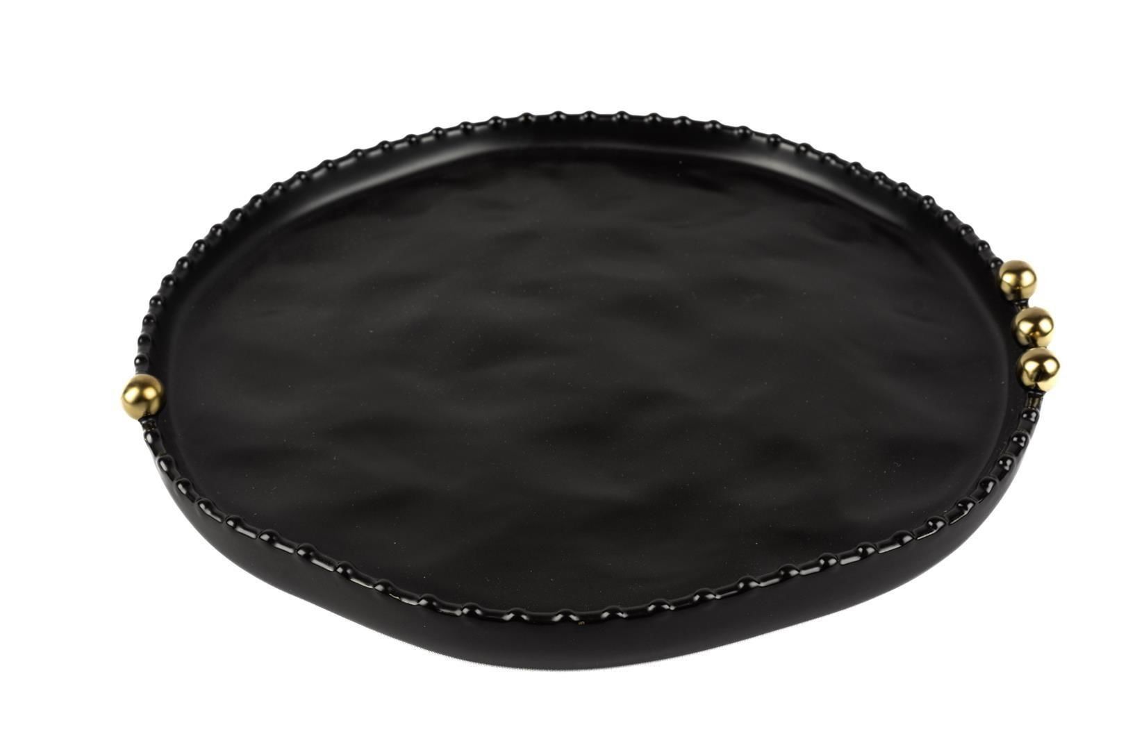 Siyah Gold Toplu Pors Servis Tabağı 29cm
