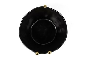 Siyah Gold Toplu Porselen Kase 19x13cm