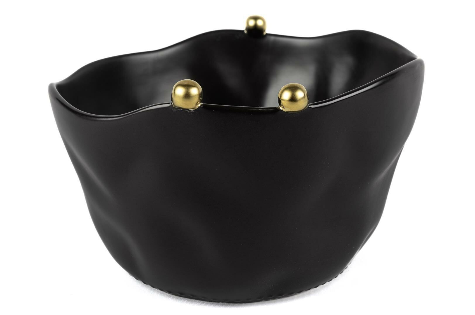 Siyah Gold Toplu Porselen Kase 19x13cm