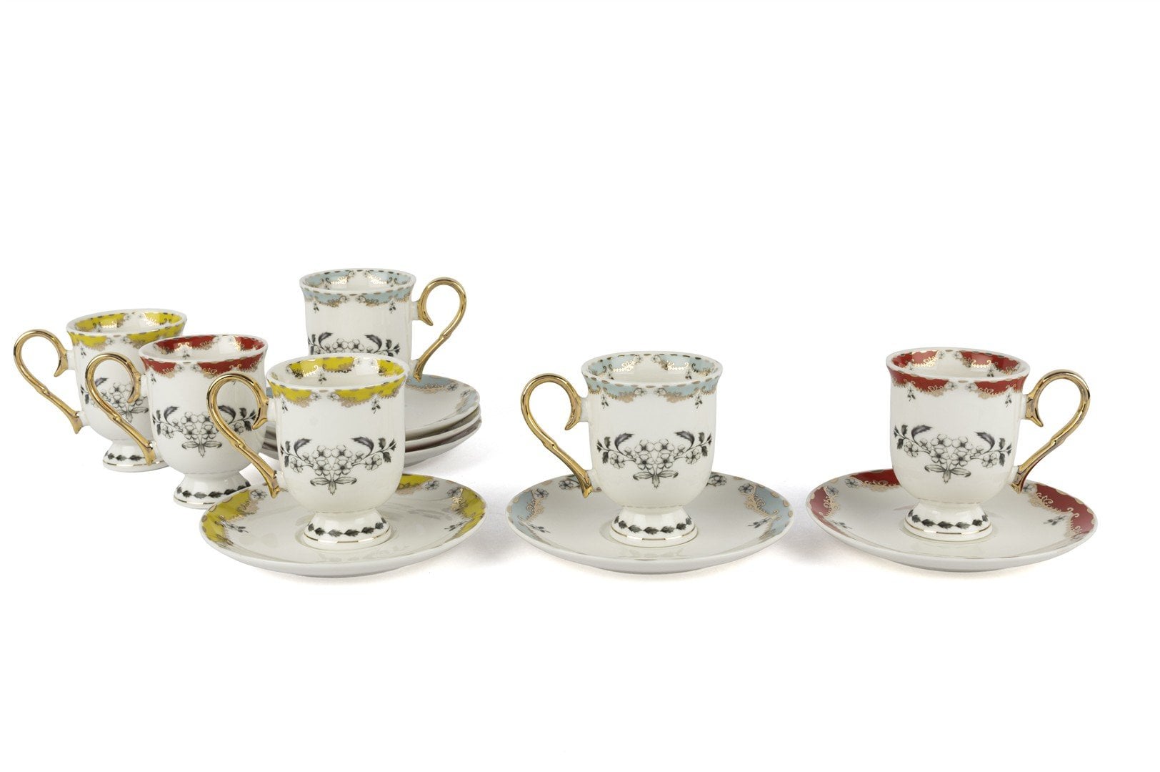 Toscana Rim 3Asorti 6lı Kahve Fincan Seti 90ml