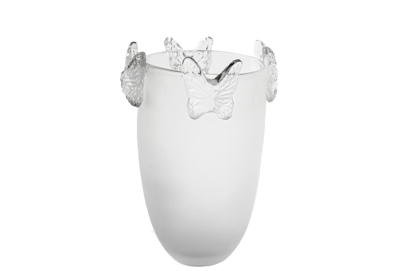İced Kelebekli Cam Vazo 17x28cm