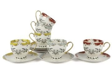 Toscana Rim 3Asorti 6lı Çay Fincan Seti 200ml