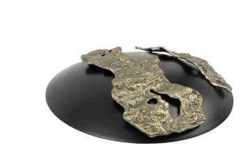 Siyah Gold Orta Metal Duvar Dekoru 42cm