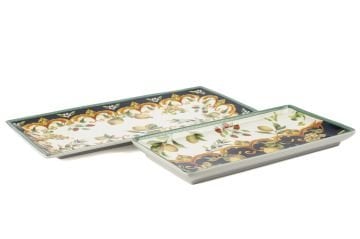 Capri Flora 2li Dikdörtgen Servis Tabağı 31x25cm