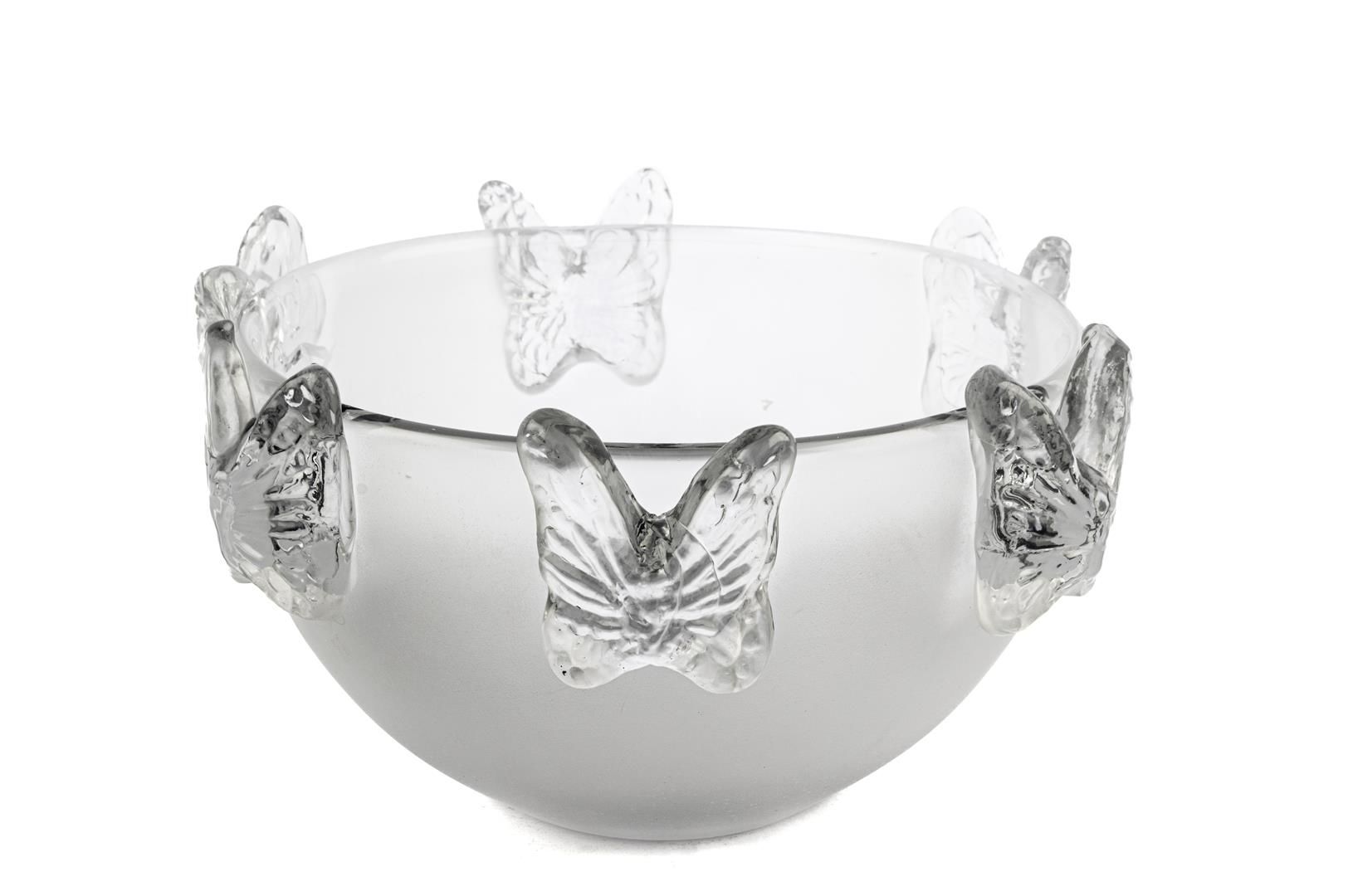 İced Kelebekli Cam Kase 26x17cm