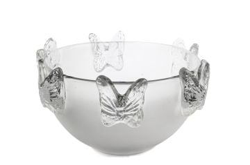 İced Kelebekli Cam Kase 26x17cm