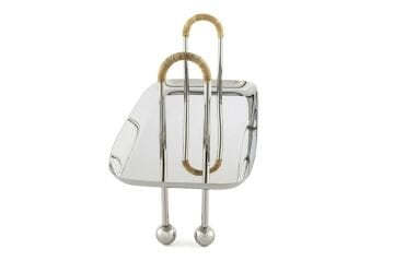 Silver Hasır Kulplu Ayaklı Servislik 42x16x23cm