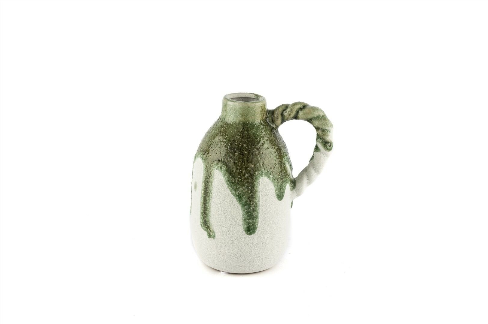 Yeşil Beyaz Pot 14x19cm
