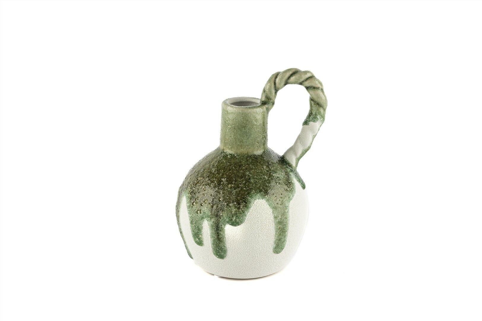 Yeşil Beyaz Pot 16x22cm