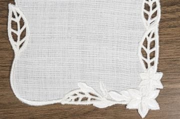 Eva Beyaz 6lı Bardak Altlığı