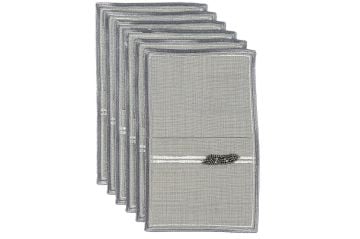 Karmen Gri 6lı Çatal Bıçak Kaşık Peçetesi 25x15