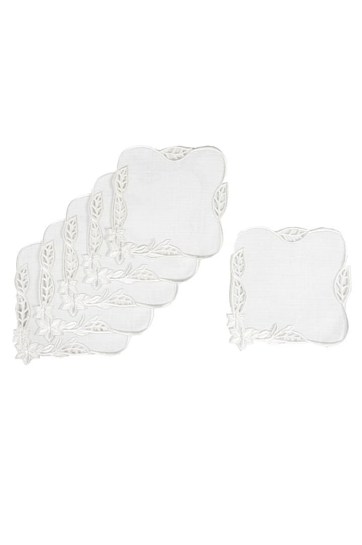 Eva Beyaz 6lı Bardak Altlığı