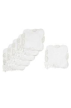 Eva Beyaz 6lı Bardak Altlığı