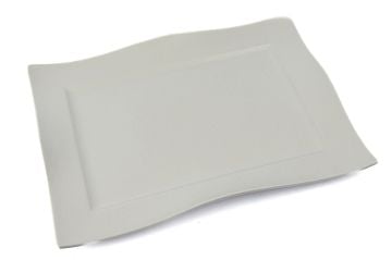 Mat Beyaz Porselen Servis Tabağı 40x29x5cm
