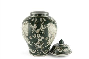 Yeşil Beyaz Kelebekli Küp 28x43cm