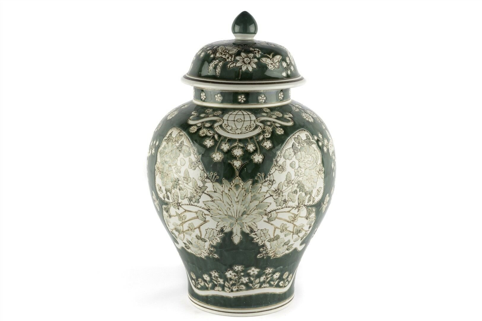 Yeşil Beyaz Kelebekli Küp 28x43cm