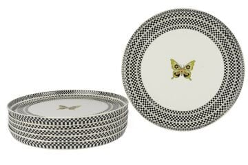 Monarch Siyah Beyaz 6lı Servis Tabağı 28cm