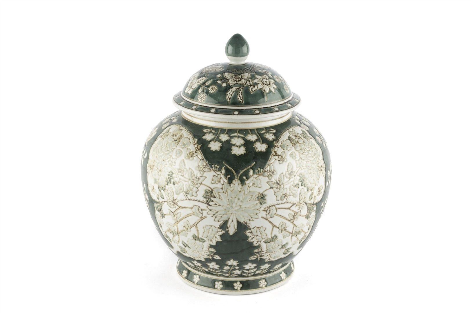 Yeşil Beyaz Kelebekli Küp 26x31cm