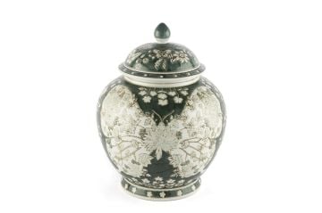 Yeşil Beyaz Kelebekli Küp 26x31cm