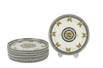 Monarch Siyah Beyaz 6lı Tatlı Tabağı 19cm