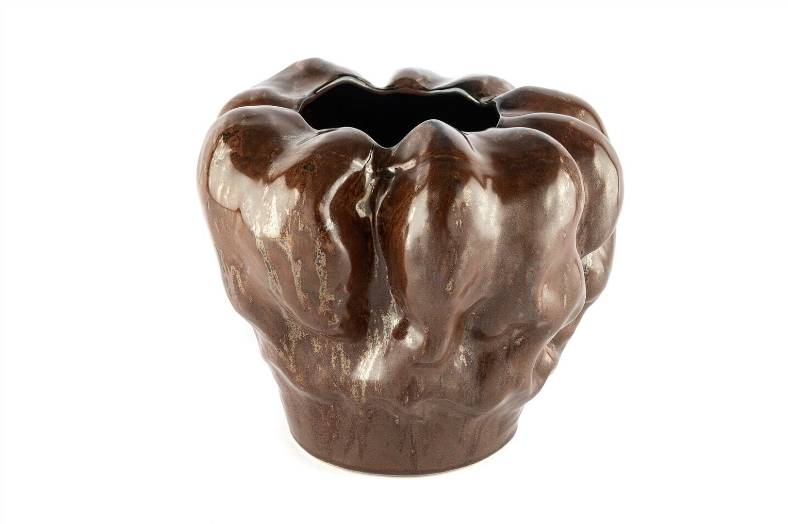 Kahve Dokulu Vazo 29x25cm