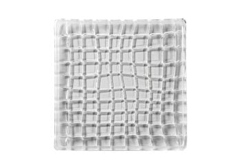 Çizgili Kare 6lı Cam Tabak 17x17x2cm