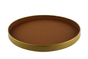 Flame Yuvarlak Ahşap Tepsi 36x3cm