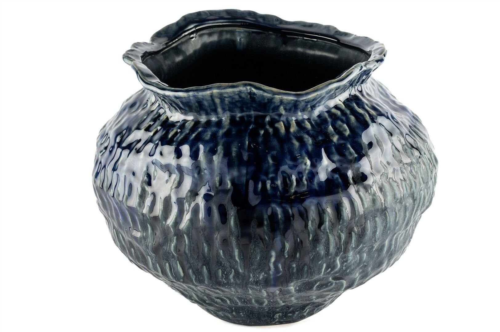 Lacivert Dokulu Vazo 40x31cm