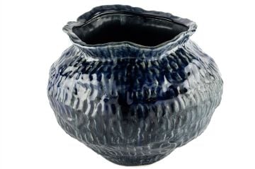 Lacivert Dokulu Vazo 40x31cm