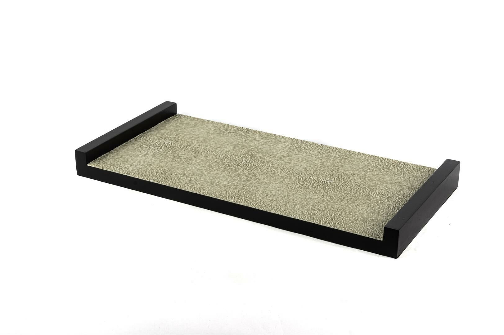 Sandy Ahşap Deri Kaplı Tepsi 38x18cm