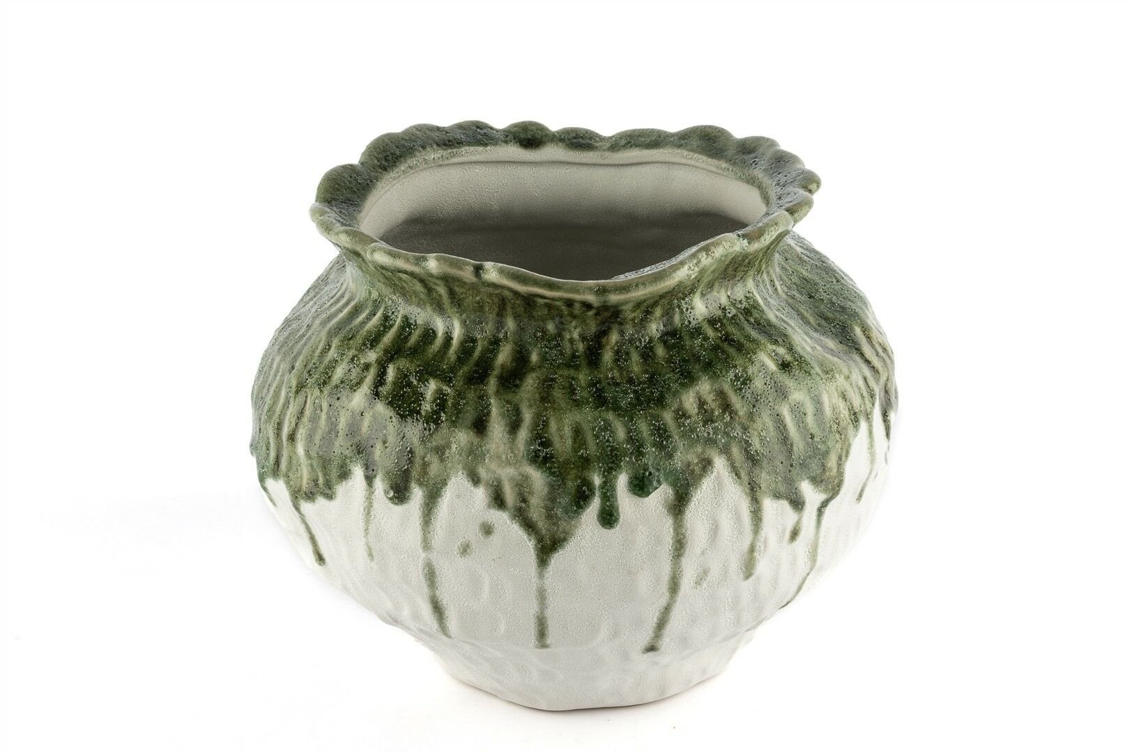 Yeşil Beyaz Vazo 30x25cm