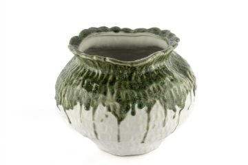 Yeşil Beyaz Vazo 30x25cm