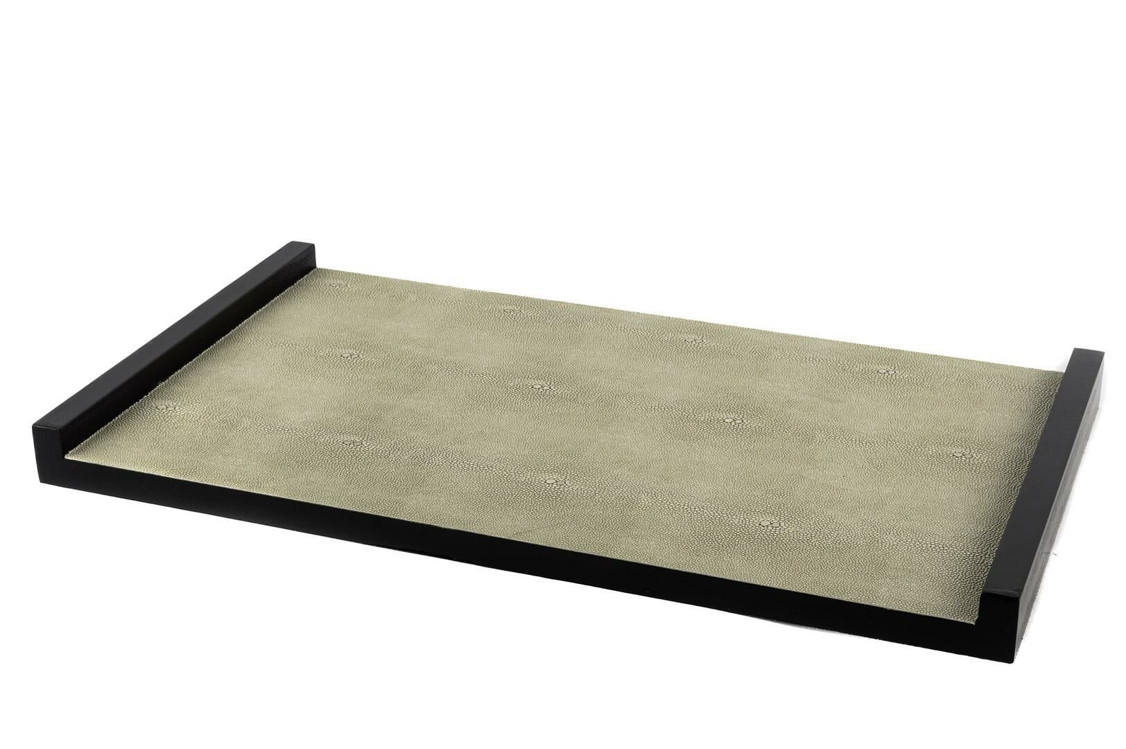 Sandy Ahşap Deri Kaplı Tepsi 45x26cm