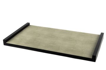 Sandy Ahşap Deri Kaplı Tepsi 45x26cm