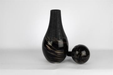 Siyah Bronz Dek Cam Şişe 19x47cm