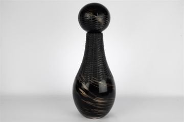 Siyah Bronz Dek Cam Şişe 19x47cm