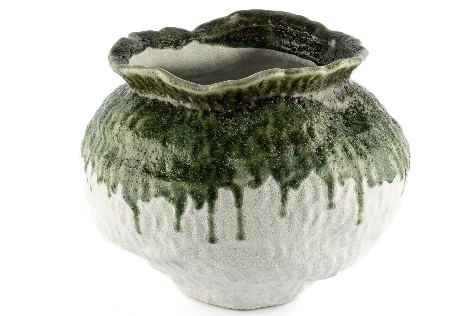 Yeşil Beyaz Vazo 40x31cm