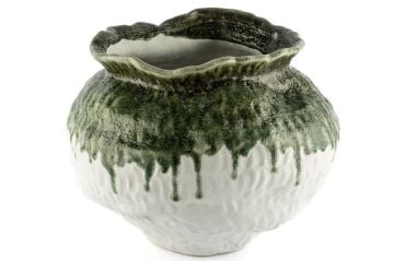 Yeşil Beyaz Vazo 40x31cm