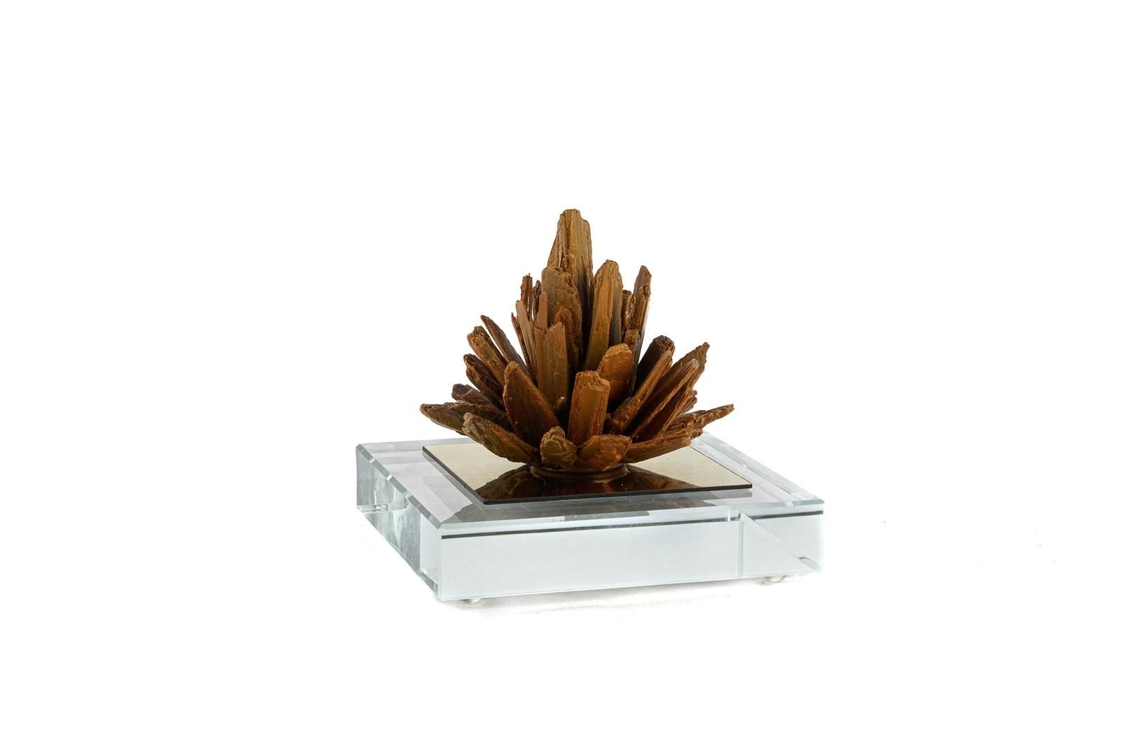 Cam Kaideli Kahve Ağaçlı Dekor Obje 8x8x10cm