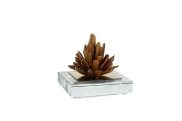 Cam Kaideli Kahve Ağaçlı Dekor Obje 8x8x10cm