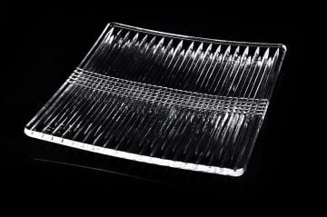 Kare 2li Cam Servis Tabak 28x28x2cm