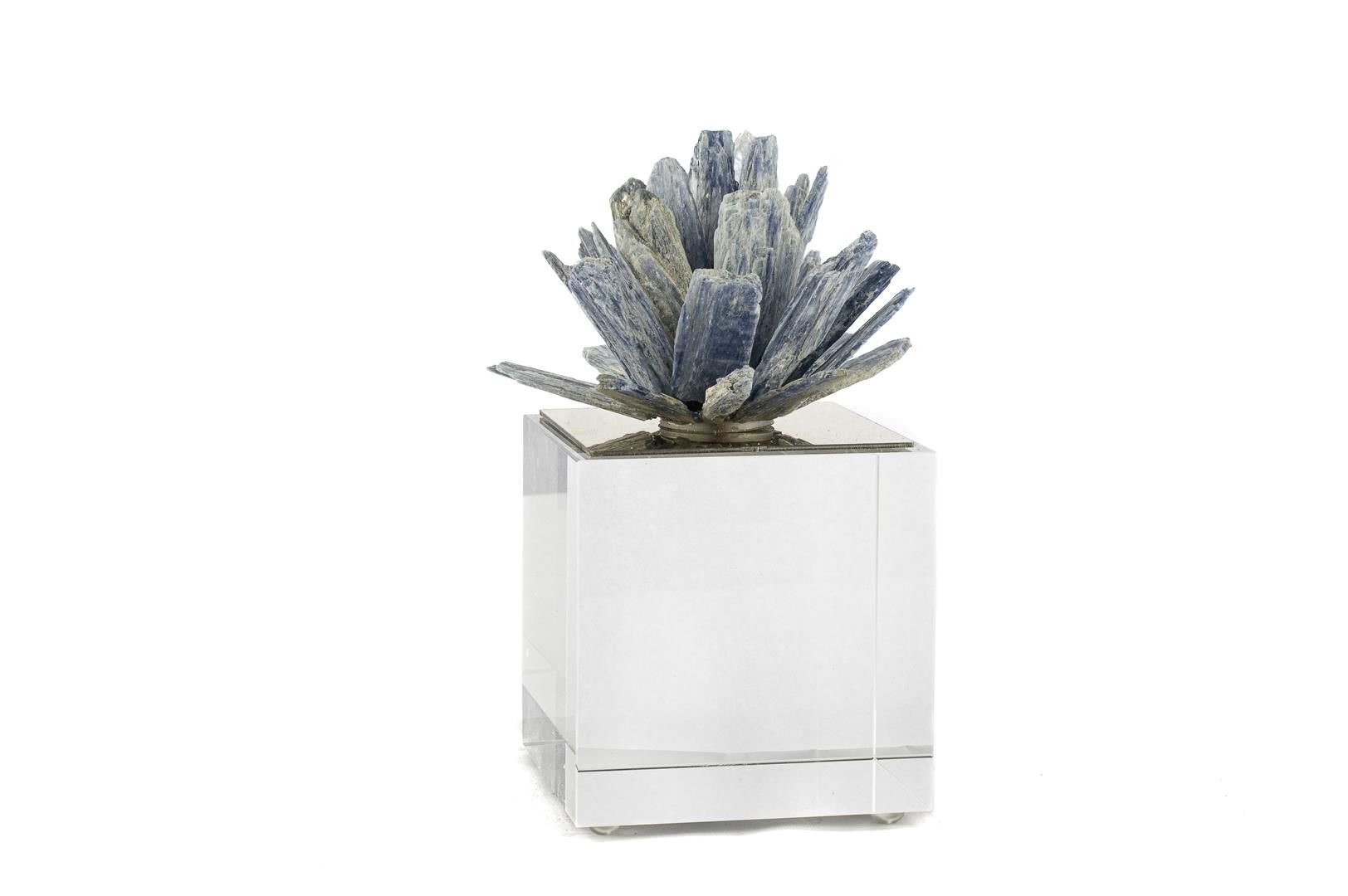 Cam Kaideli Gümüş Ağaçlı Dekor Obje 8x8x15cm
