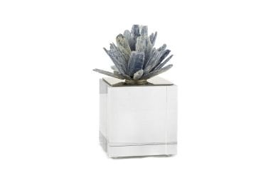 Cam Kaideli Gümüş Ağaçlı Dekor Obje 8x8x15cm