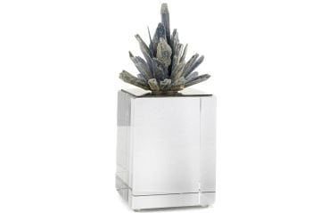 Cam Kaideli Gümüş Ağaçlı Dekor Obje 8x8x18cm