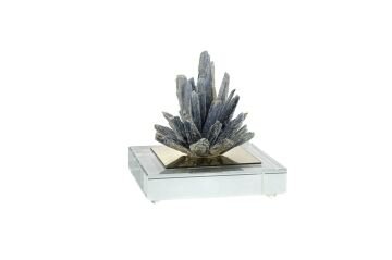Cam Kaideli Gümüş Ağaçlı Dekor Obje 8x8x10cm