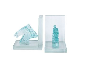 Mavi Cam At Kitap Tutucu 27x10x15cm